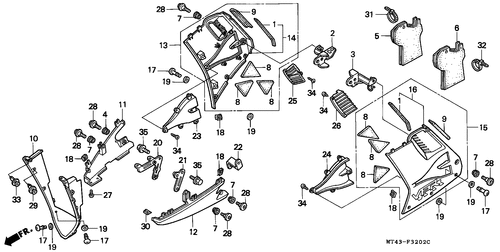  Unterer Windlauf (vfr750fr/ Fs/ Ft/ Fv)