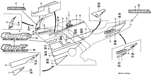  Streifen (cbr600fn/ 2n)