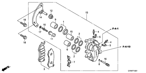 Front Brake Caliper (nhx1 10wha)