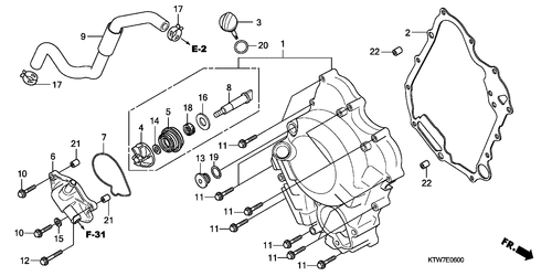  Right Crankcase Cover/  Water Pump