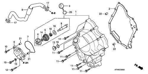  Right Crankcase Cover/  Water Pump