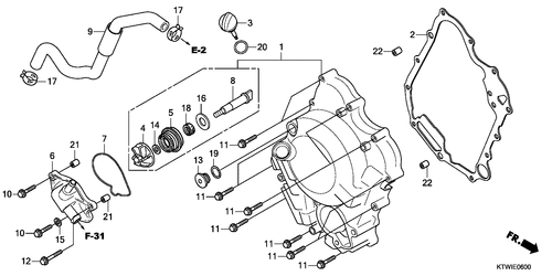  Right Crankcase Cover/ Wat Er Pump