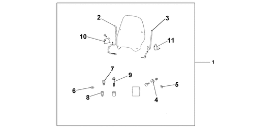  Windshield Excl Knuckle Guards
