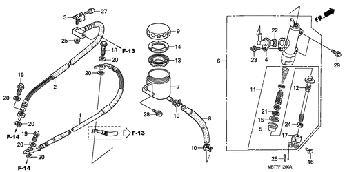  Rear Brake Mastercylinder (xl1000v)