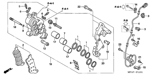  Bremssattel, Rechts Vorne (cbf1000a/ T/ S)