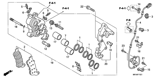  Bremssattel, Rechts Vorne (cbf1000a/ T/ S)