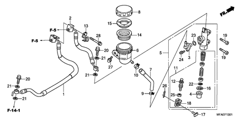  Hauptbremse, Hinten Zylinder (cbf1000a/ T/ S)