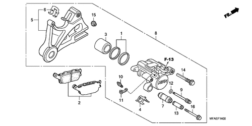  Calibre De Freno Trasero (cbf1000)
