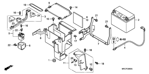  Batterie (vt750c2/ C2f/ C2b)