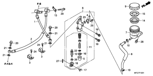  Hauptbremse, Hinten Zylinder (cb600fa)
