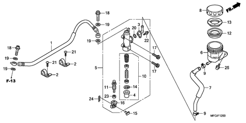  Rear Brake Mastercylinder (cb600f/ F3)