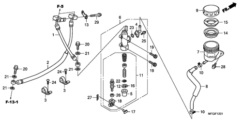  Hauptbremse, Hinten Zylinder (cb600fa/ Fa3)