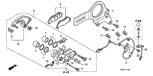  Calibre De Freno Trasero (cb1000ra)