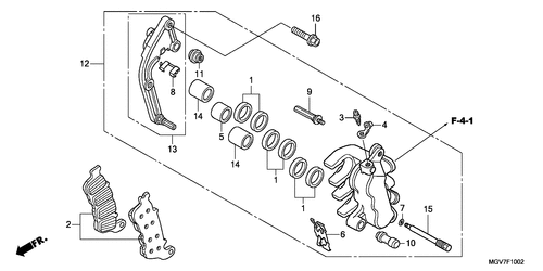  Links Front Brake Caliper (cb R600fa)
