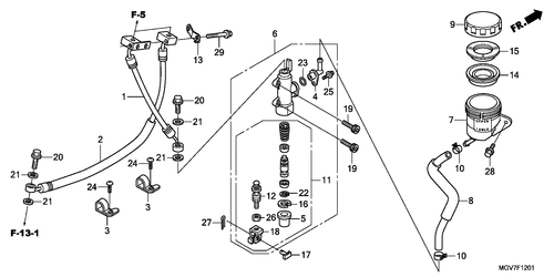  Rear Brake Master Cylinde R (cbr600fa)
