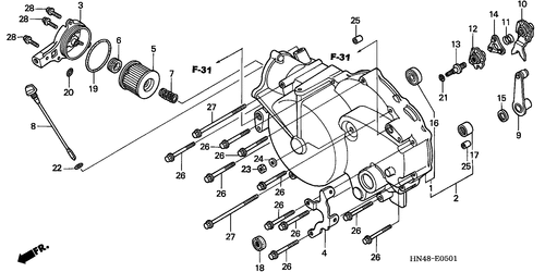  Cubierta De Carter Delinks (trx350tm/ Fm)