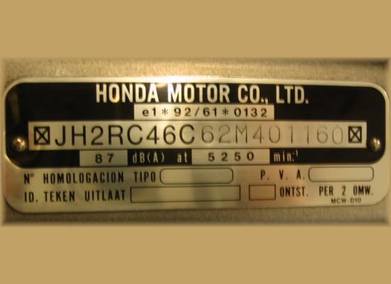 Honda Motorrad Ersatzteile Versand - Fahrgestellnummer Hilfe