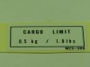 LABEL, CARGO LIMIT (0.5KG)